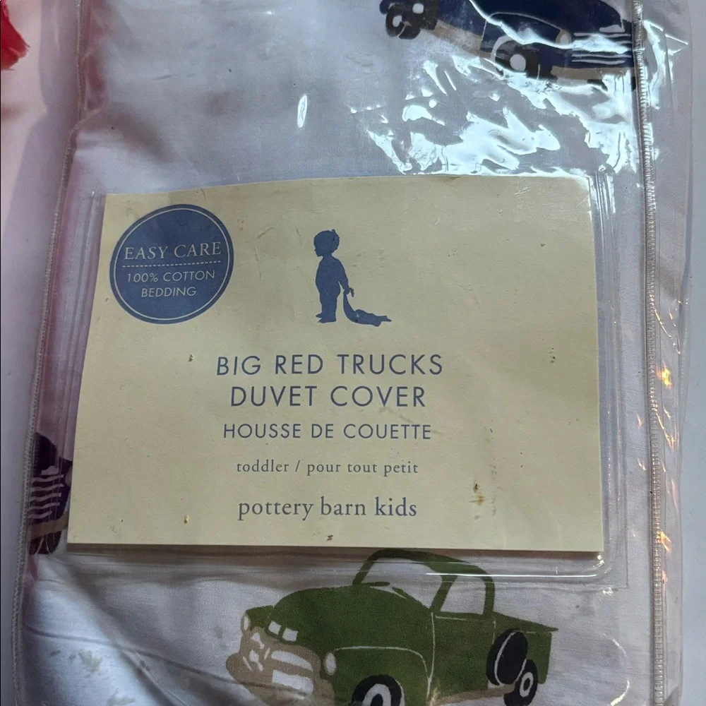Big Red Trucks Duvet Cover NEW Pottery Barn Kids Colorful Truck Duvet Cover